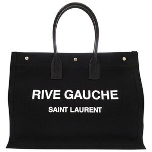 Saint Laurent Paris Rive Gauche canvas leather black tote bag